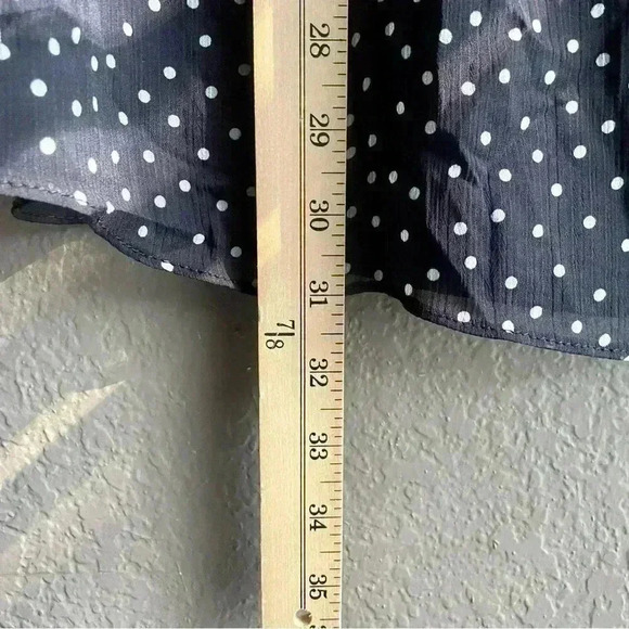 TOPSHOP Black with Polka Dot Flare Sleeve Ruffle Dress Size 4 - Picture 4 of 7